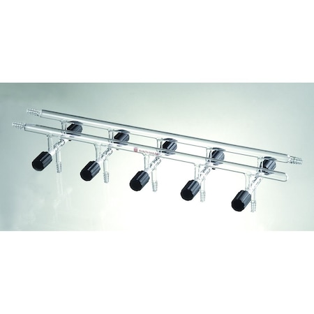 Synthware MANIFOLD, VACUUM/INERT GAS, DOUBLE, 5 PORT, 550mm, 3 HOSE. M471005